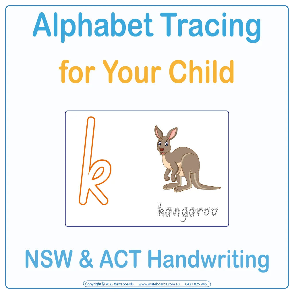 Alphabet Tracing for NSW & ACT School Handwriting, Alphabet Tracing NSW Foundation Font