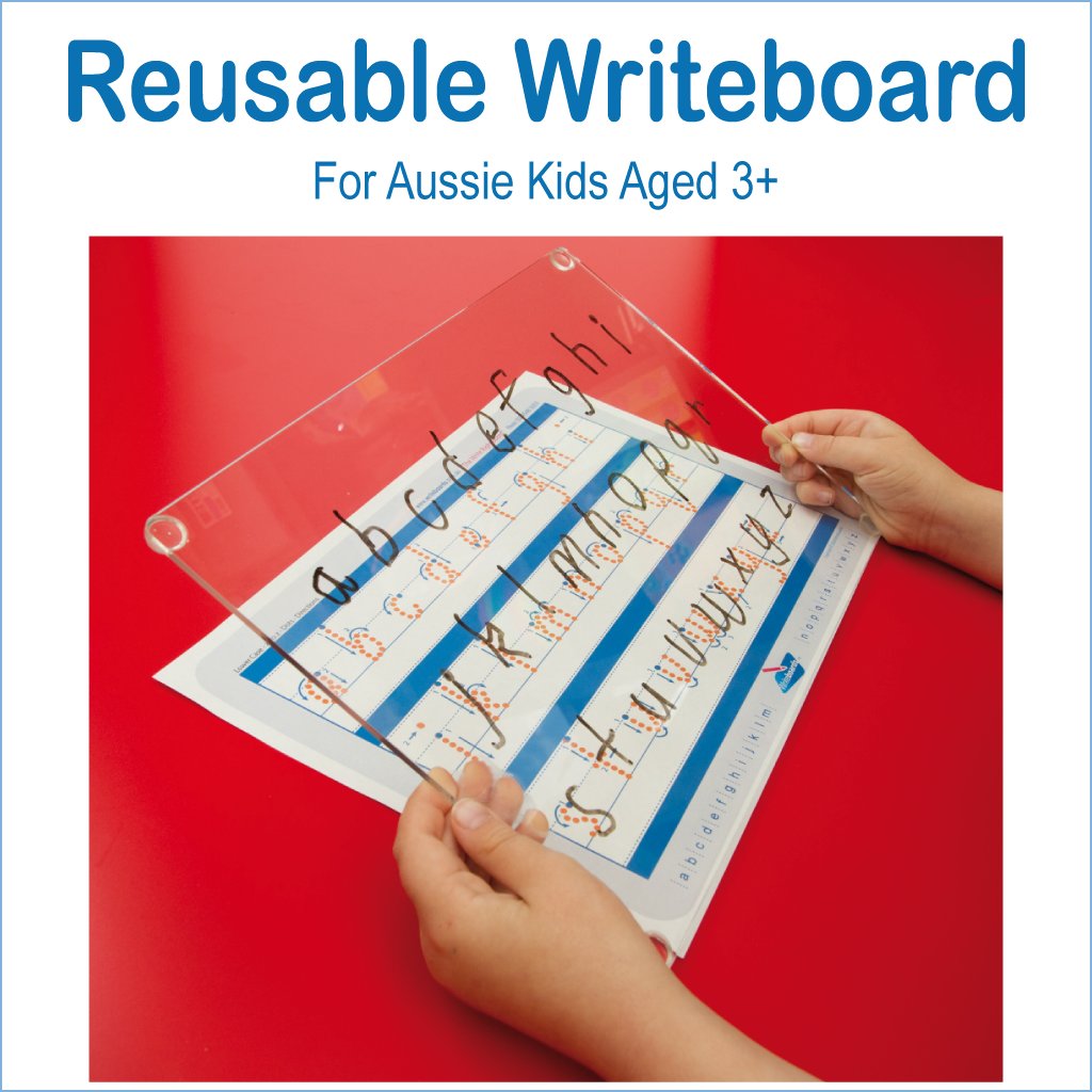 Reusable Aussie Made Handwriting and Tracing Writeboard for Aussie Kids Aged 3+