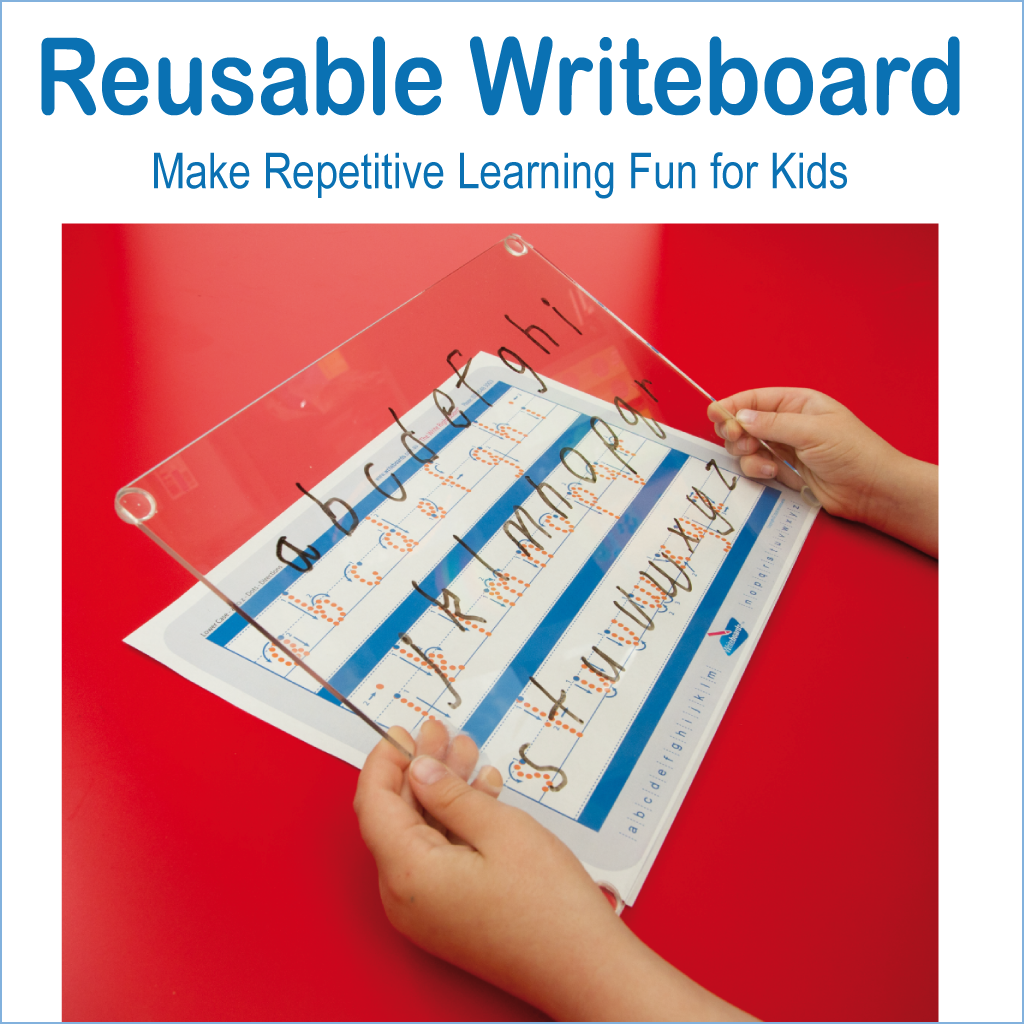 Australian made Writeboard for OTs tutors and therapists to support skill building and learning