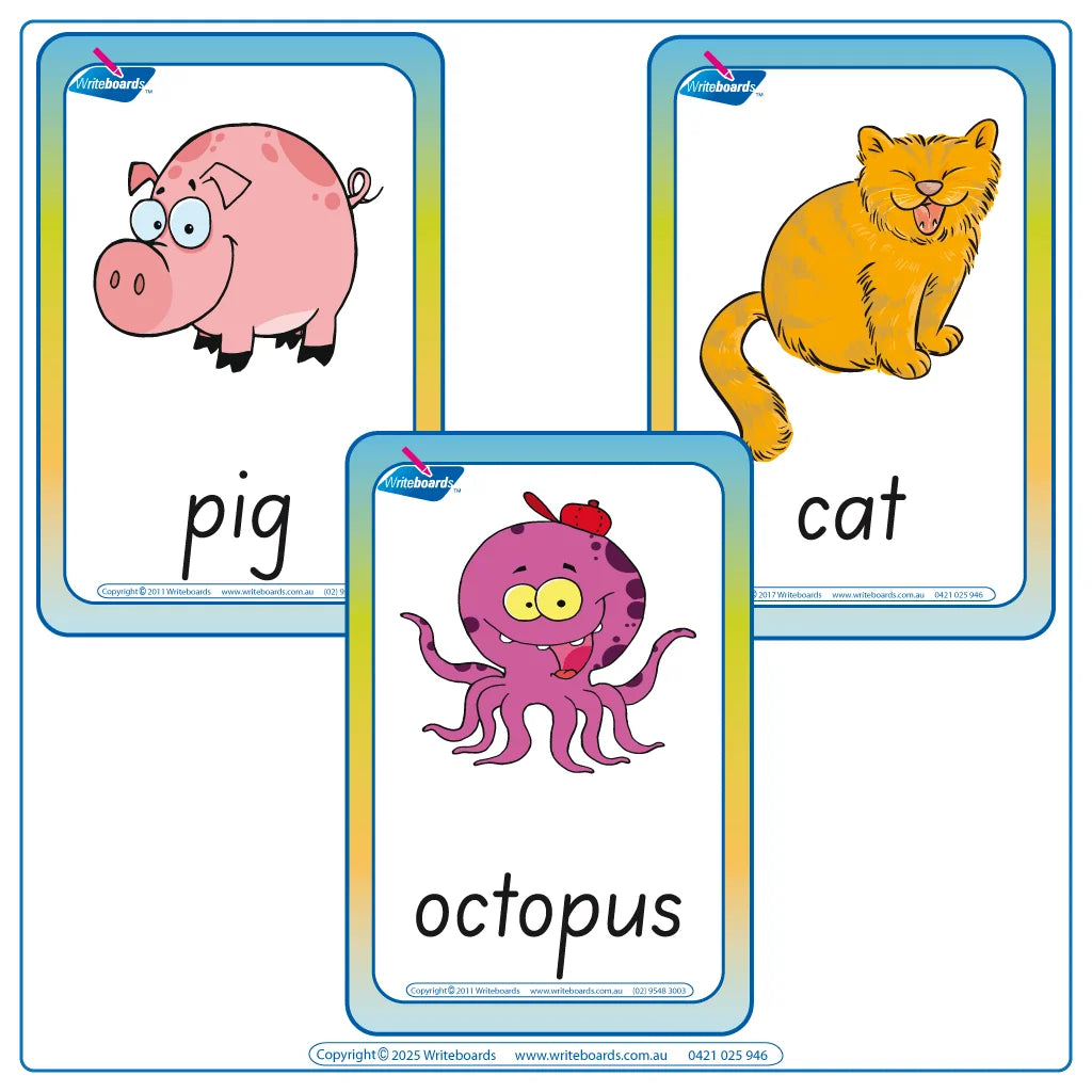 Help your child learn the Alphabet with SA Modern Cursive Phonic Alphabet Flashcards for Ages 3+
