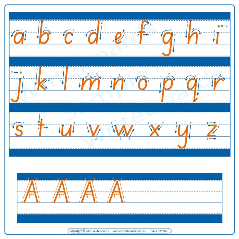 SA Modern Font Advanced School Kit includes Alphabet Handwriting Practice Sheets with Directions