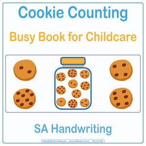 SA Modern Cursive Font Counting Busy Book for Childcare & Preschool, SA Counting Quiet Books