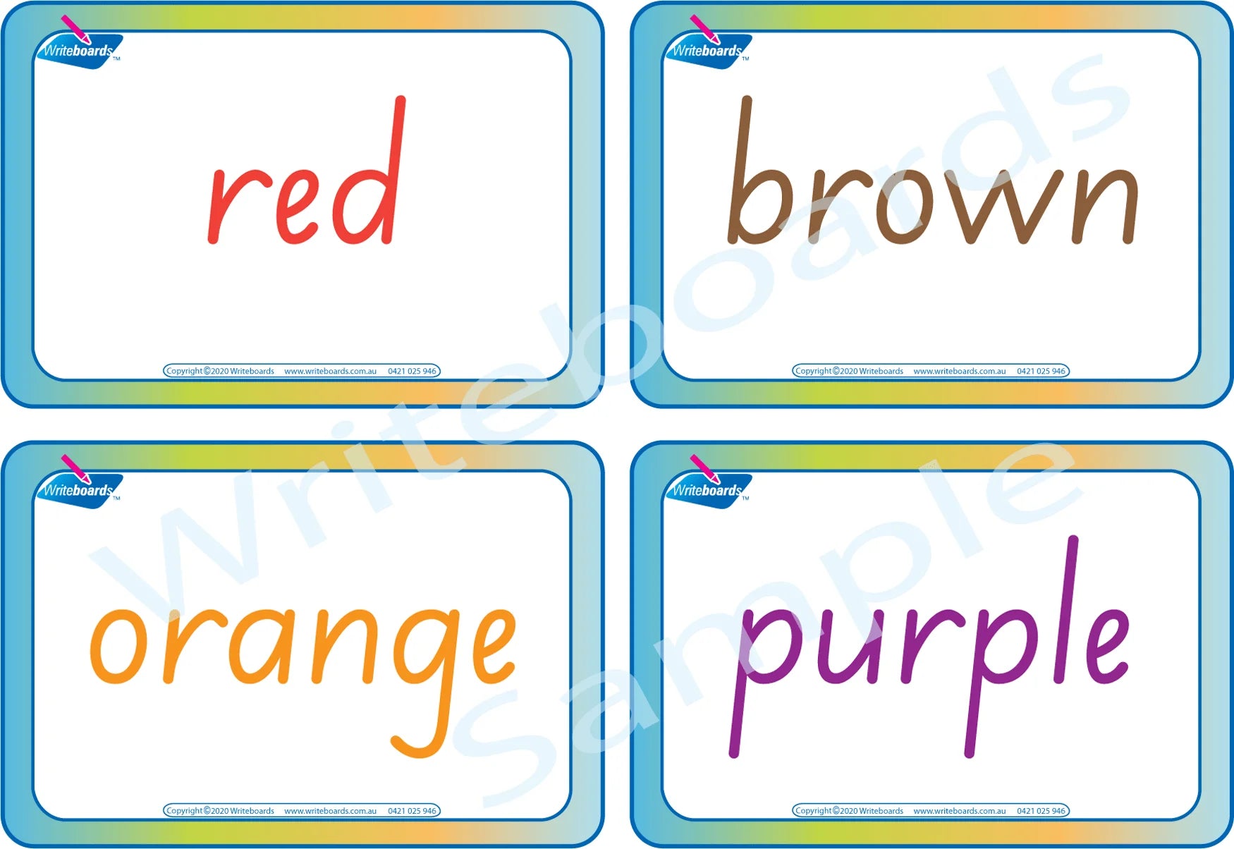 Diversity Cursive Writing Color SA Modern Cursive Font Crayon Colour Flashcards for Teachers and Educators