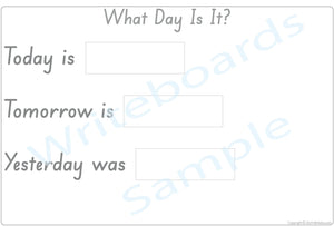SA Modern Cursive Font Days of the Week Busy Book pages for Childcare & Preschool 3+