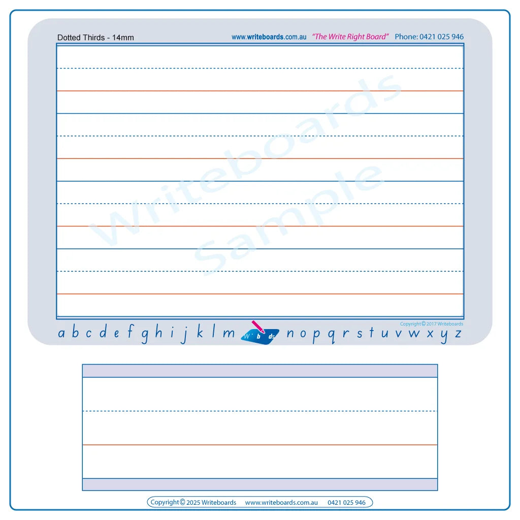 SA Modern Cursive Font Dotted Third Line Worksheets with Alphabet Guide for Occupational Therapists and Tutors