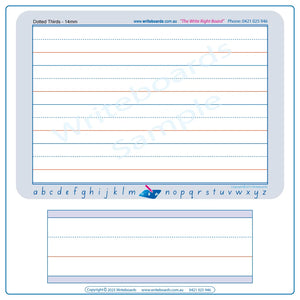 SA Modern Cursive Font Dotted Third Line Worksheets with Alphabet Guide for Occupational Therapists and Tutors