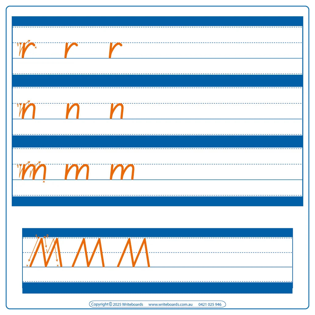 SA Modern Cursive Font Family Alphabet Tracing Worksheets with Directions for Occupational Therapists and Tutors