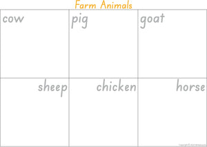 SA Modern Cursive Farm Animal Busy Book pages for Childcare & Preschool, SA Quiet Books 