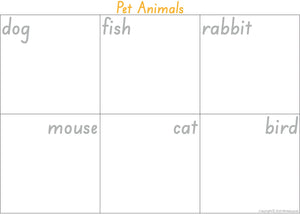 SA Modern Cursive Pet Animal Busy Book pages for Childcare & Preschool, SA Quiet Books 