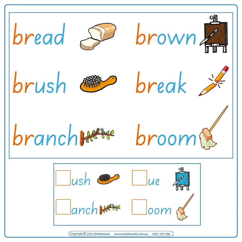 SA Modern Cursive Font Phonic Consonant Blends for Occupational Therapists and Tutors