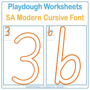 SA Modern Cursive Font Fine Motor Skills Alphabet Tracing Worksheets for Reception & Childcare Educators