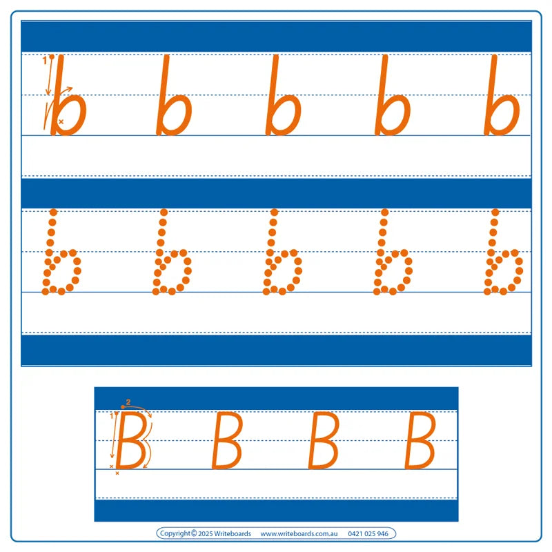SA Modern Cursive Font School Starter Kit includes Alphabet & Number Practice Worksheets with Directions