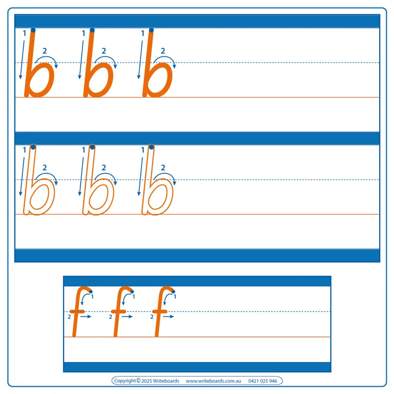 SA Modern Cursive Font School Starter Kit includes Dotted Third Alphabet Practice Worksheets with Directions