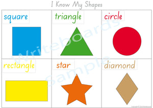 SA Modern Cursive Font Shapes Busy Book Poster for Childcare and Preschool, SA Shapes Quiet Book