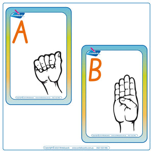 Teach ASL and literacy with SA Modern Cursive Font Sign Language & Fry Sight Word Flashcards
