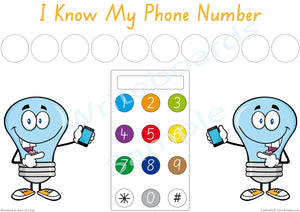 SA Modern Cursive Font Student Phone Number Busy Book pages for Childcare & Preschool, Quiet Books