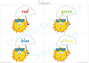 SA Modern Cursive Font Umbrella Colours Busy Book pages for Childcare & Preschool, SA Quiet Books