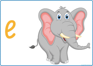 SA Modern Cursive Alphabet Phonics posters for Childcare and Kindy with letter sounds and picture cues