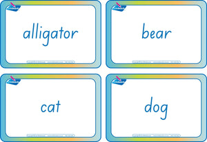SA Modern Cursive Font phonics word flashcards for childcare & kindergarten