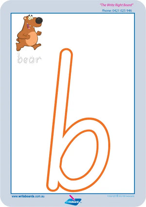 SA Modern Cursive Alphabet playdough mats for childcare with large outline letters for tracing