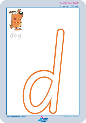 SA Modern Cursive Alphabet tracing mats for childcare with large outline letters for playdough