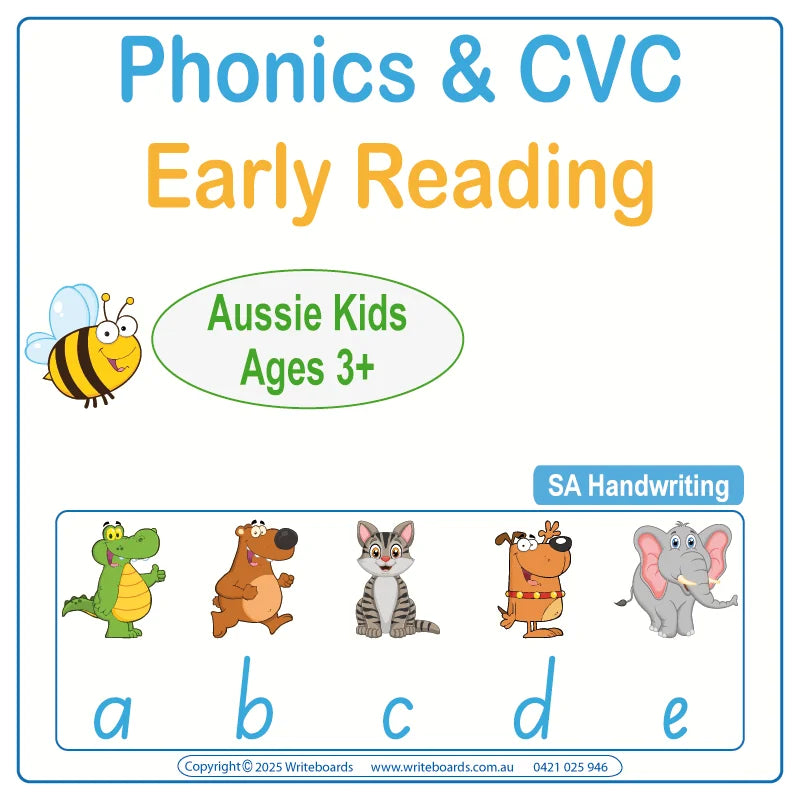 Teach your child to read and spell with SA Modern Cursive Font Phonics and CVC Tools