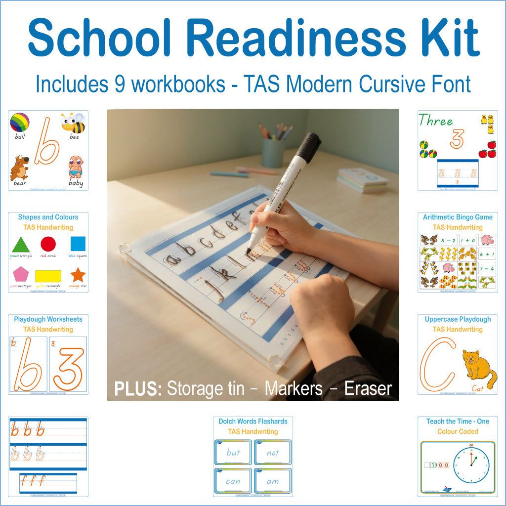TAS School Readiness Kit for pre-school handwriting - letters and numbers and more