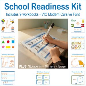 VIC and WA School Readiness Kit for pre-school handwriting - letters and numbers and more