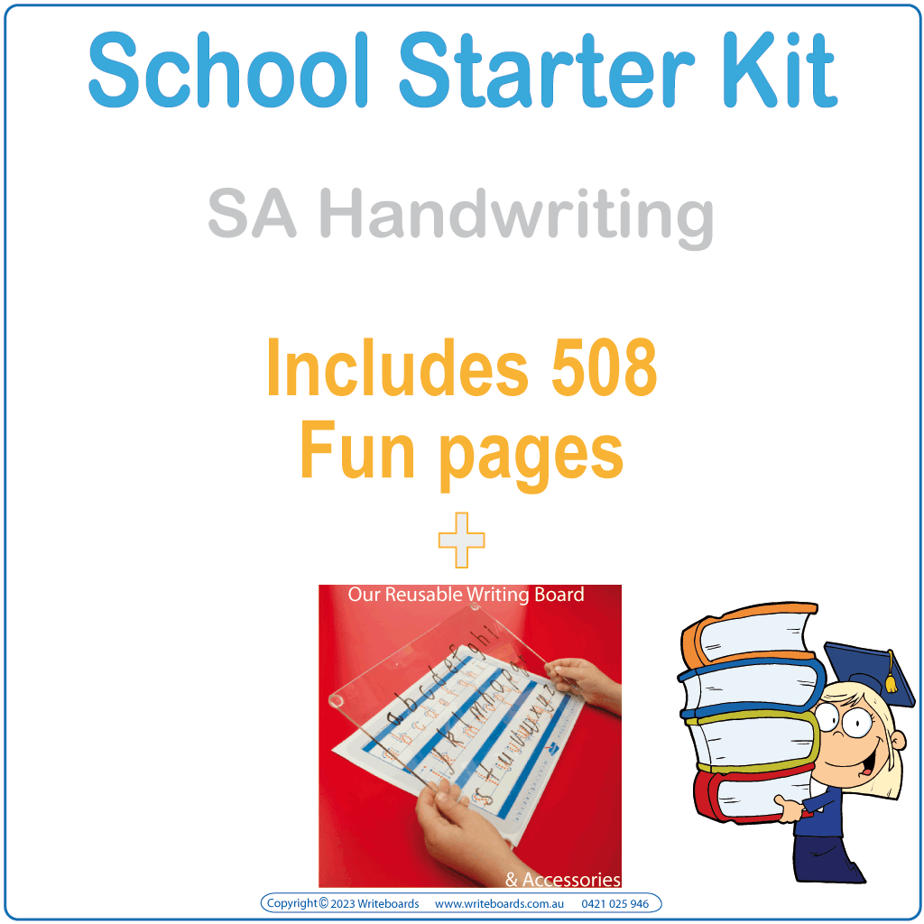SA School Starter Kit includes our 508 Free Pages PLUS our Reusable Writing Board