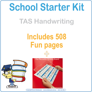 TAS School Starter Kit includes our 508 Free Pages PLUS our Reusable Writing Board