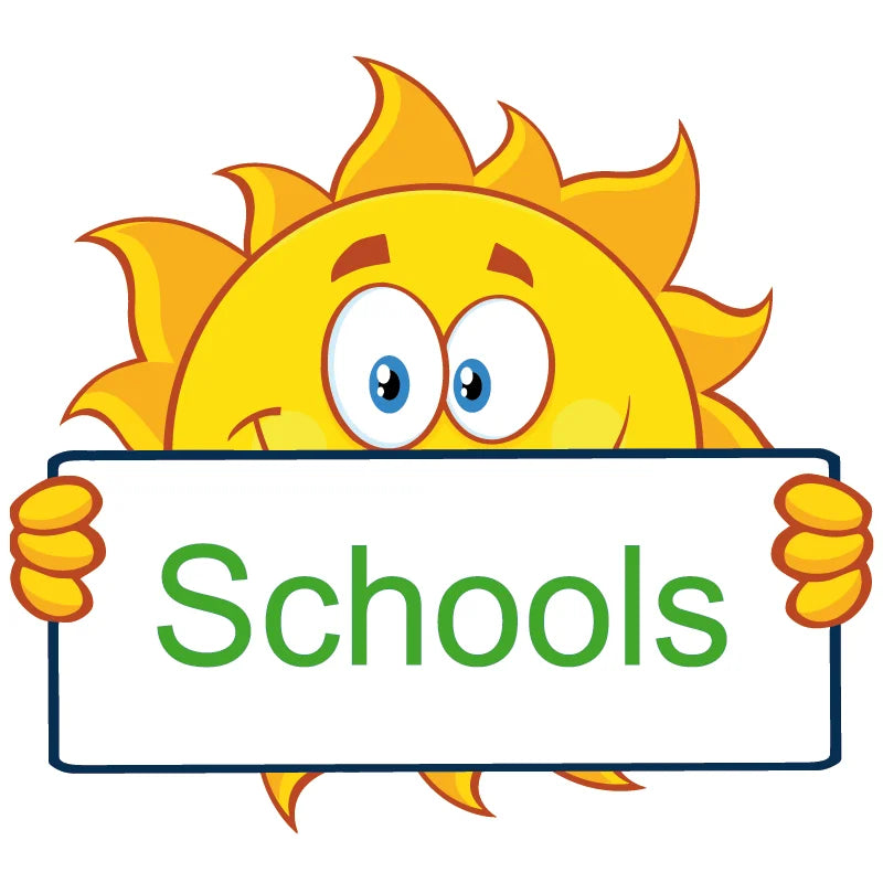 smiling sun with Schools category written on it 