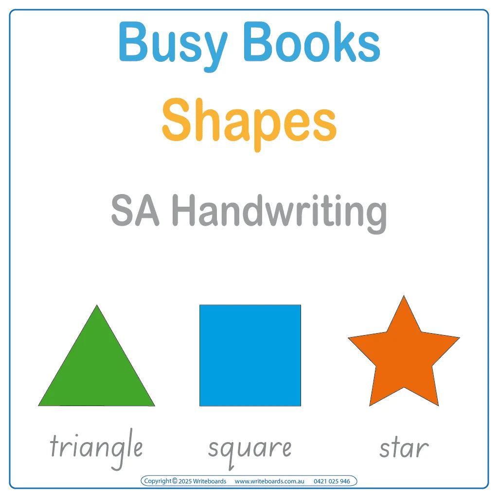 Teach Your Child Shapes using our SA Busy Book for Aussie Kids aged 3+