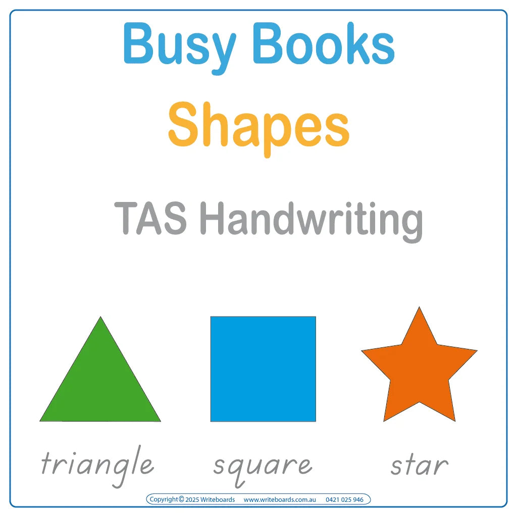 Teach Your Child Shapes using our TAS Busy Book for Aussie Kids aged 3+