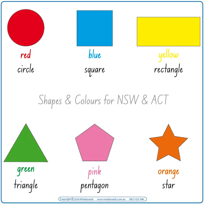 School Readiness for Aussie Kids, Shape & Colour Worksheets for Aussie Kids, Australian Preschool Handwriting Worksheets