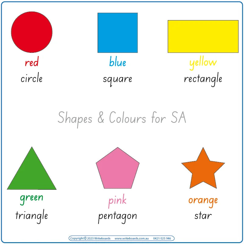 SA Special Needs Shape & Colour Tracing Worksheets & Flashcards