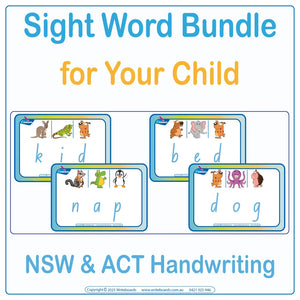 Teach your child 228 Sight Words using NSW & ACT School Handwriting