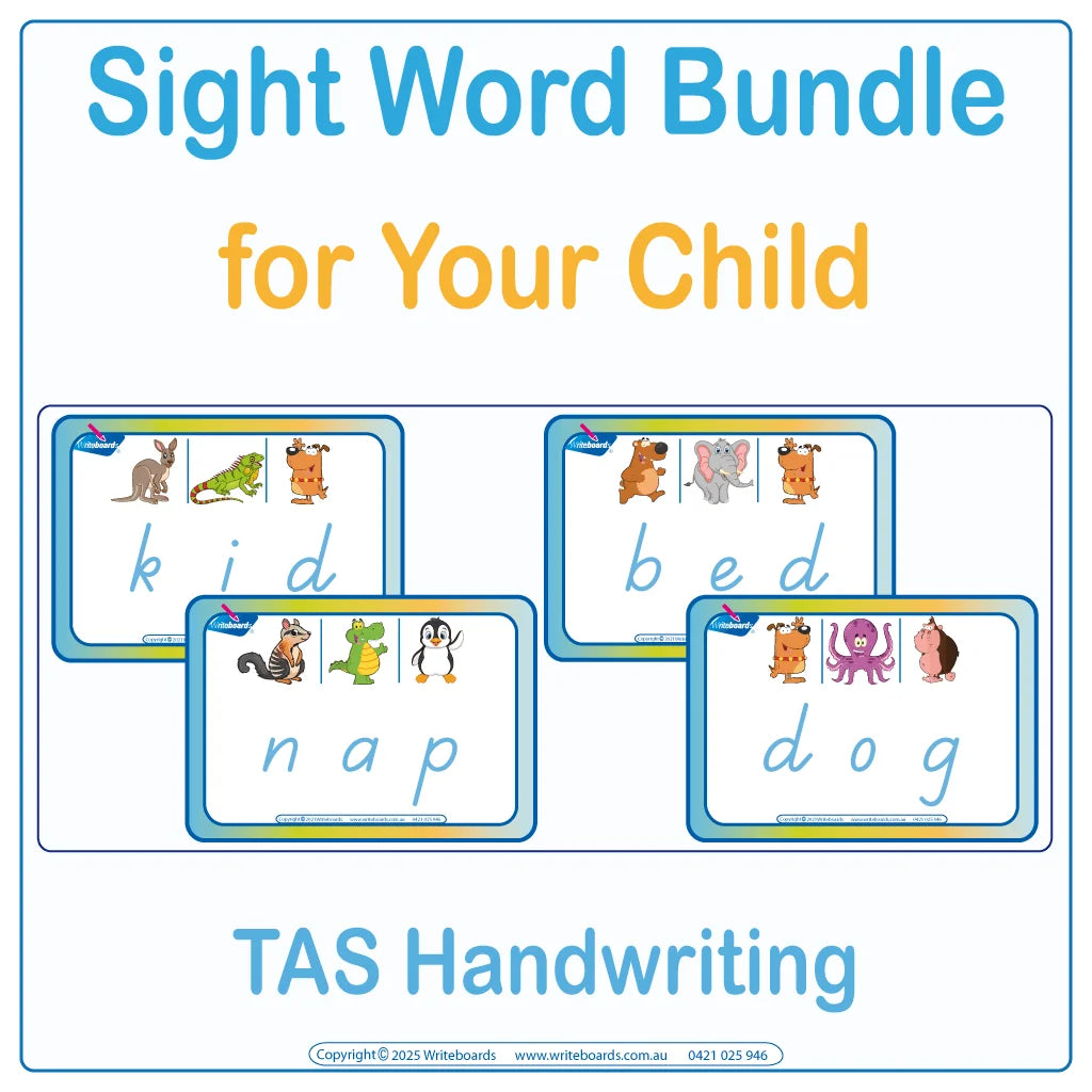 Teach your child 228 Sight Words using TAS Handwriting, TAS Sight Words for Kids Aged 3+