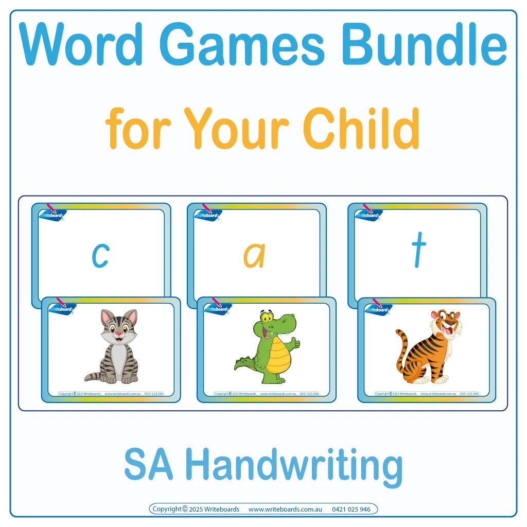 CVC Words Games Pack Two with 67 pages of letter-based activities for SA school Handwriting