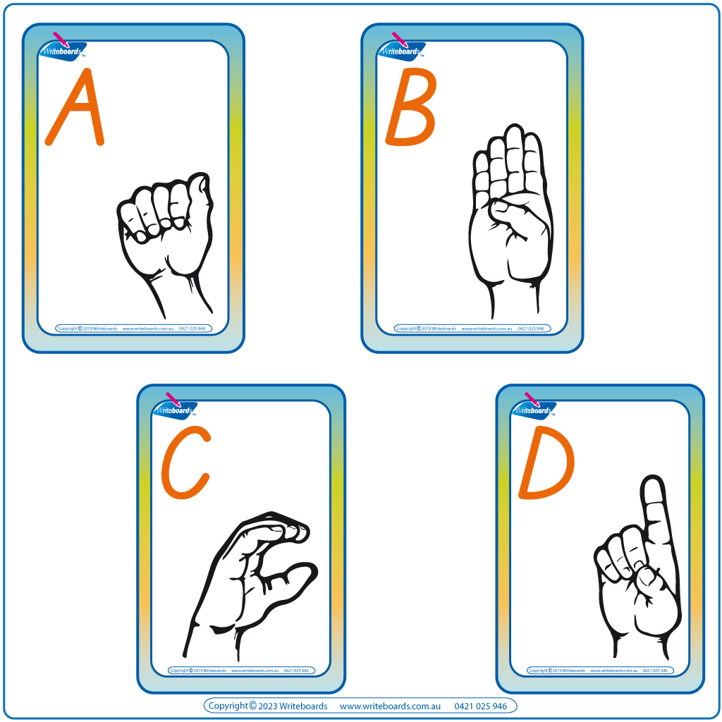 Sign Language Flashcards - TAS Modern Cursive Font