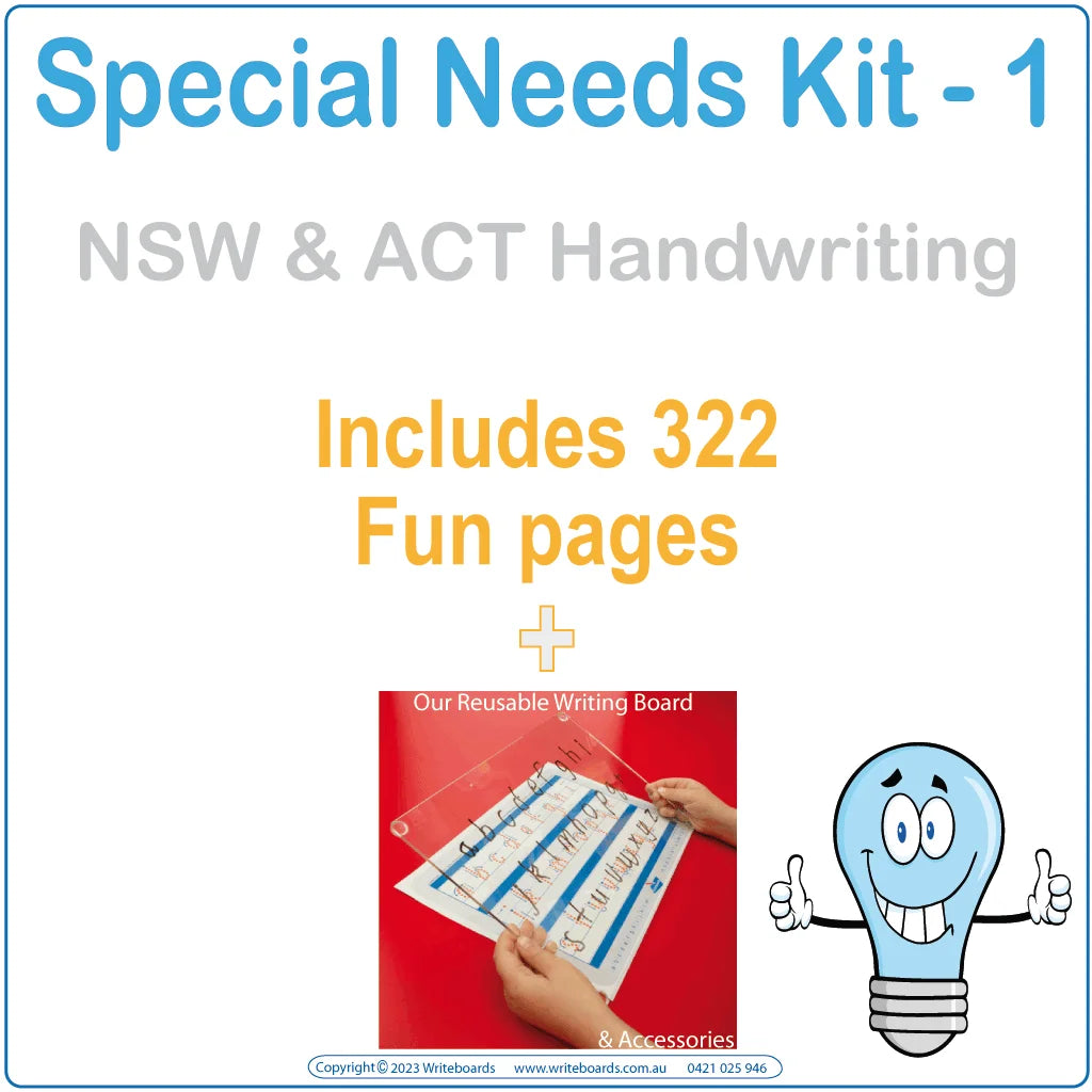 NSW Special Needs Learning Aide, Special Needs Handwriting Kit for NSW, ACT Special Needs Learning Kit