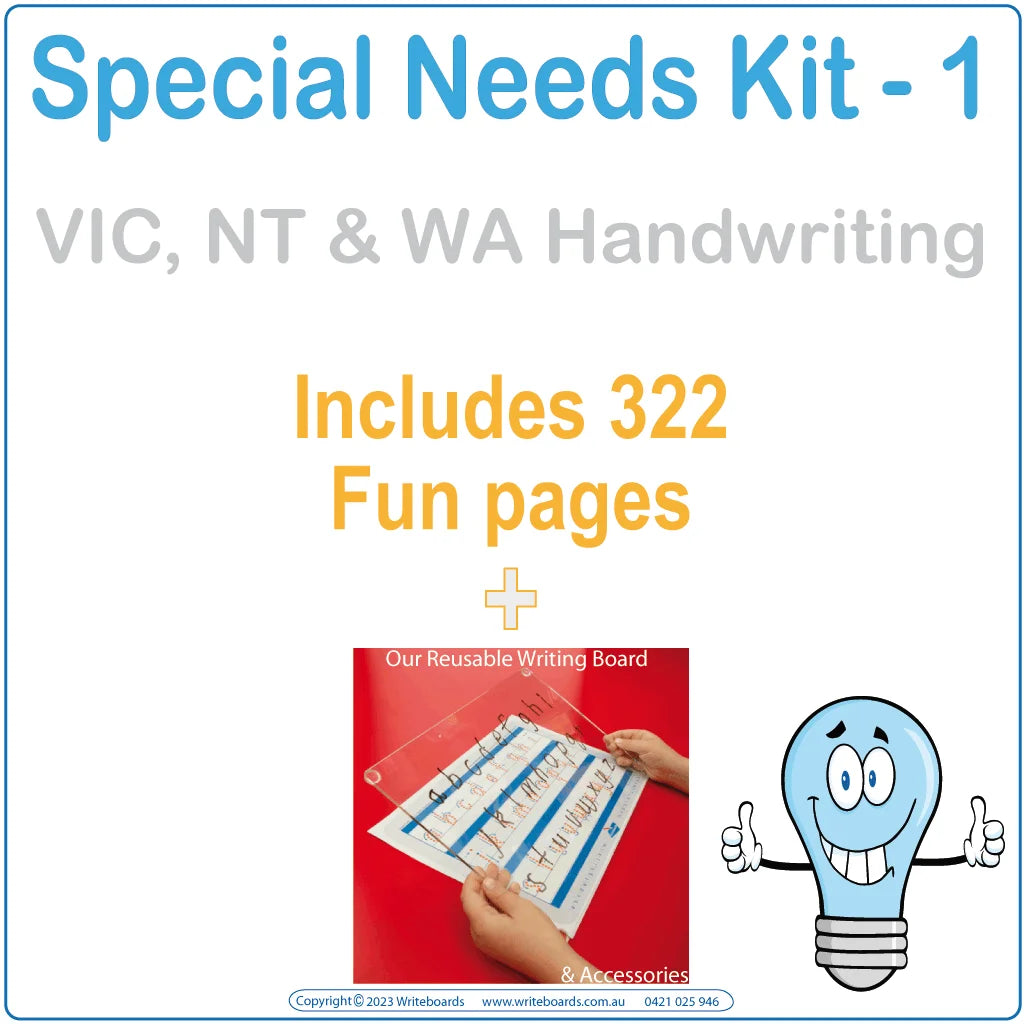 VIC Special Needs Learning Aide, Special Needs Handwriting Kit for VIC, WA Special Needs Learning Kit