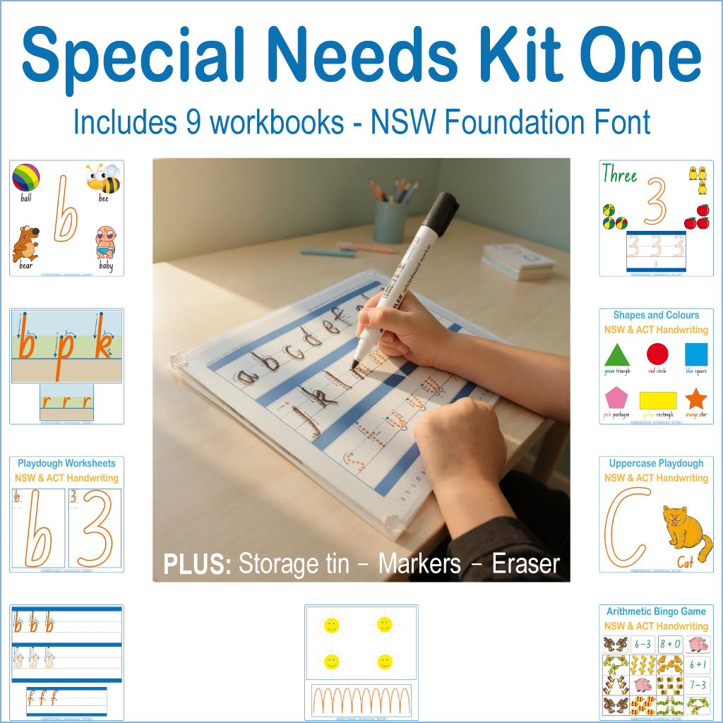 NSW Foundation Font Special Needs School Kit for tailored handwriting and sensory learning support