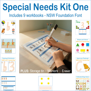NSW Foundation Font Special Needs School Kit for tailored handwriting and sensory learning support