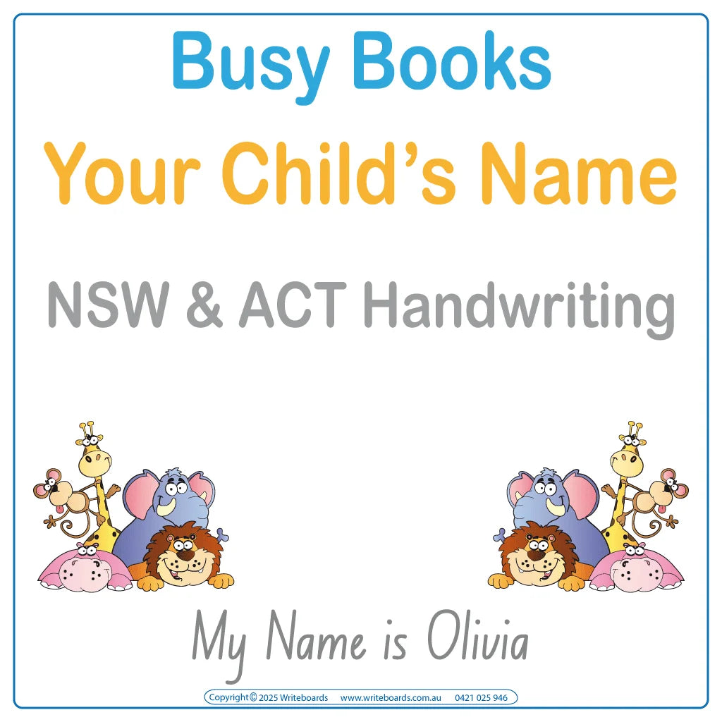 Teach your child their name with our NSW & ACT Handwriting Busy Book for Ages 3+