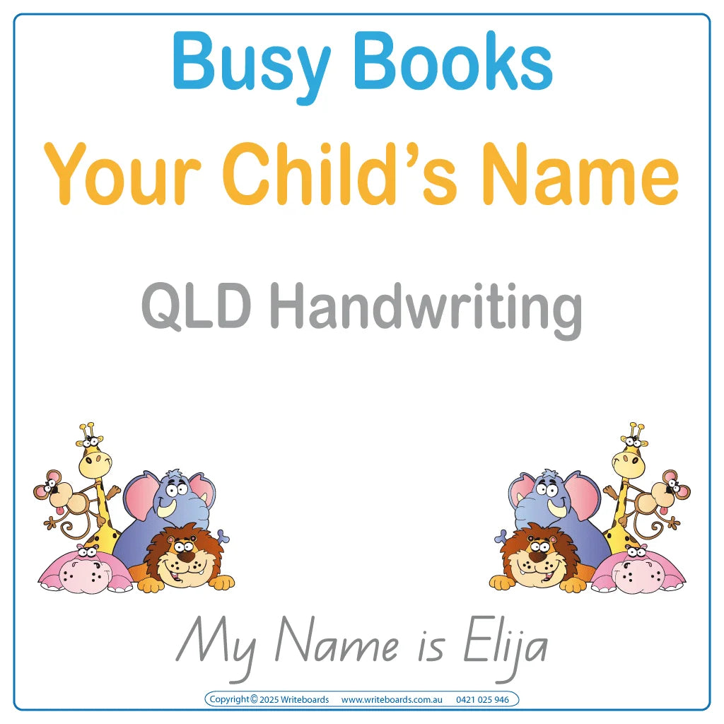 Teach your child their name with our QLD Handwriting Busy Book for Ages 3+