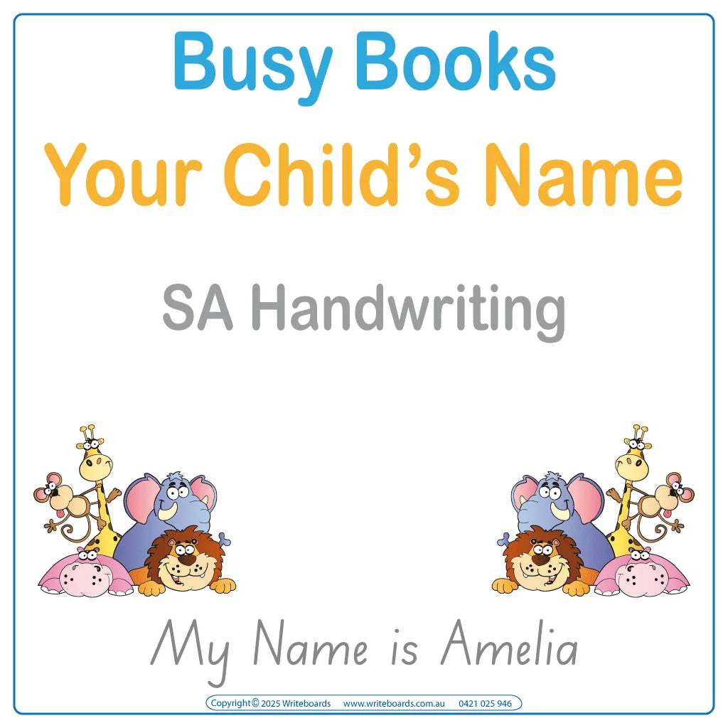 Teach your child their name with our SA Handwriting Busy Book for Ages 3+