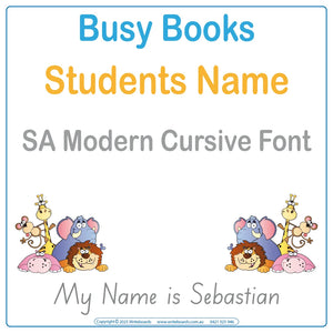 SA Modern Cursive Font Busy book for teachers helping students learn their names