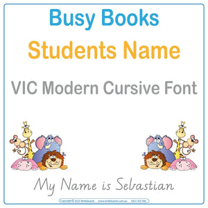 VIC Modern Cursive Font Busy book for teachers helping students learn their names
