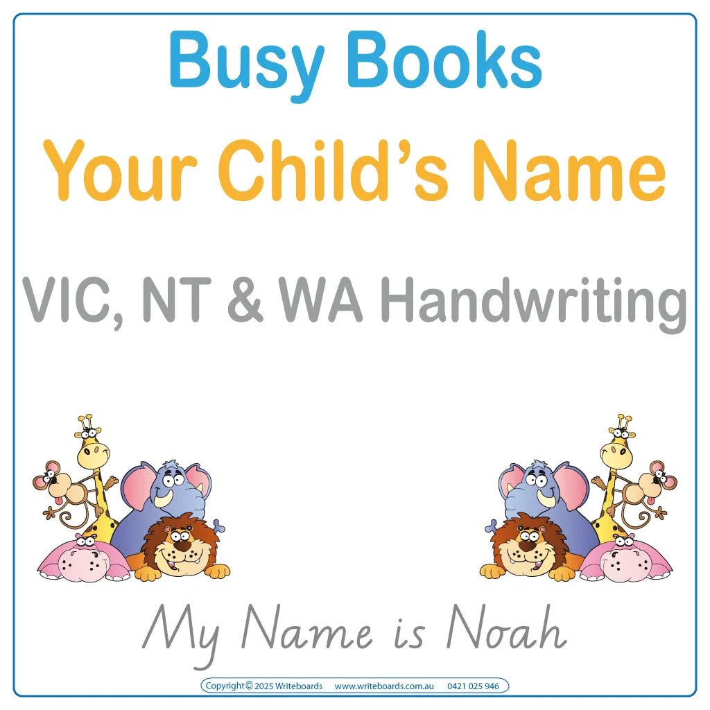 Teach your child their name with our VIC & WA Handwriting Busy Book for Ages 3+