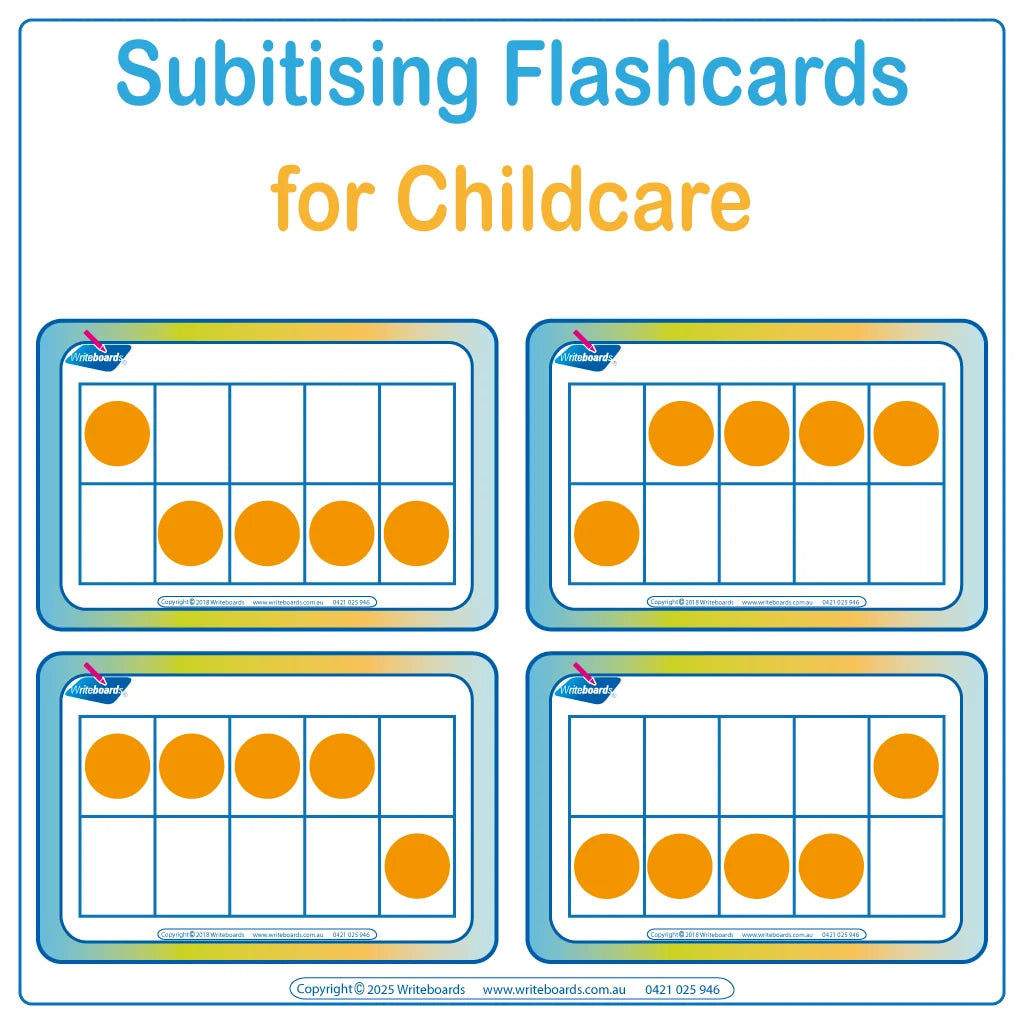 Subitising Flashcards for Childcare and Preschool, Subitising Flashcards for Prep and Reception